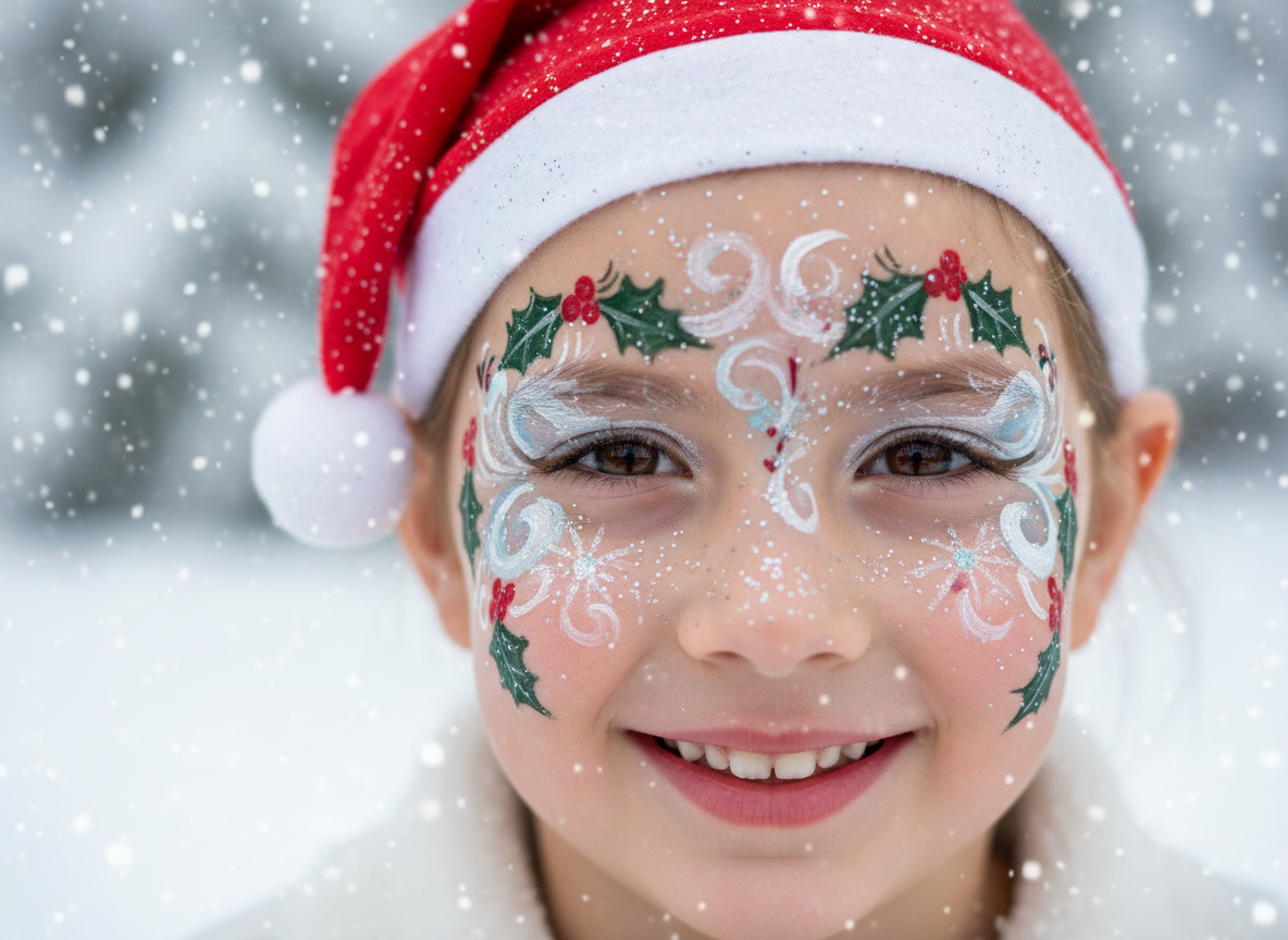 Yılbaşı Yüz Boyama - Noel Baba Tasarımı