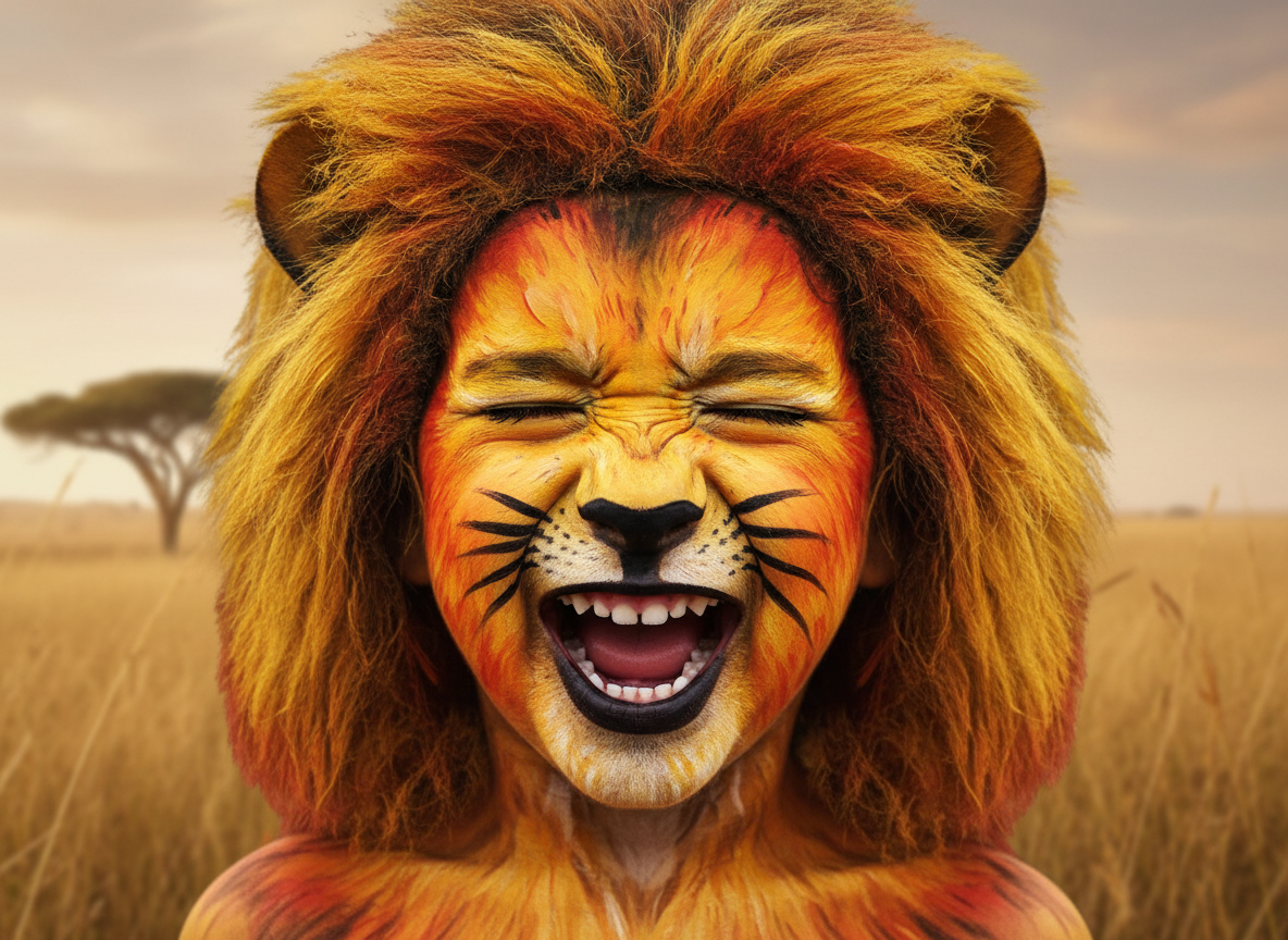 Aslan Yüz Boyama - Kral Aslan Tasarımı