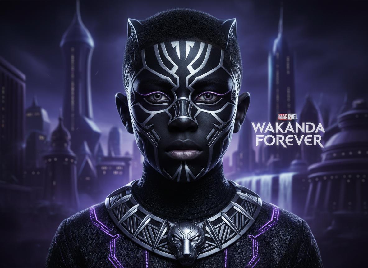 Black Panther Yüz Boyama - Kara Panter Maskesi