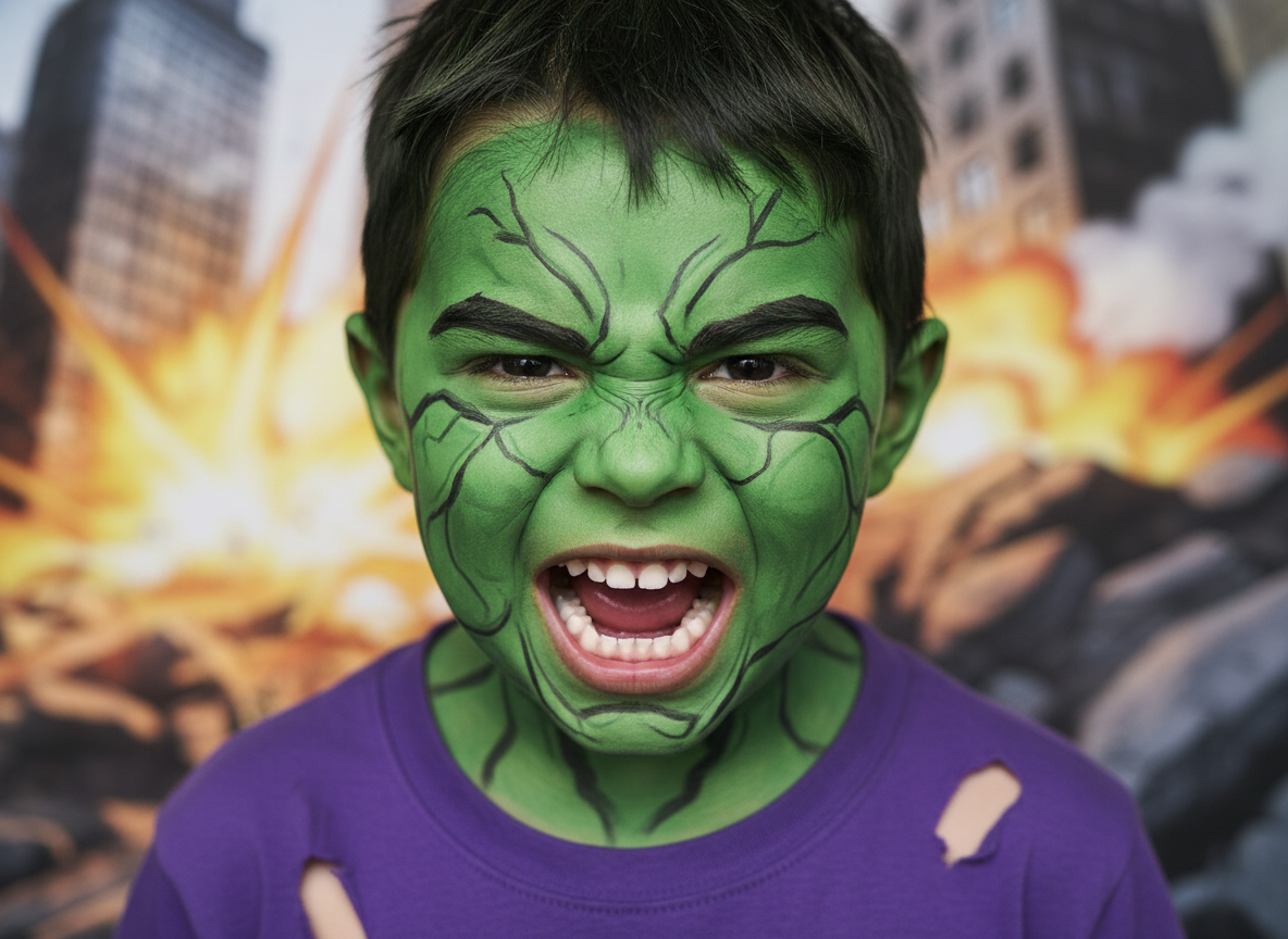 Hulk Yüz Boyama - Yeşil Dev Kahraman