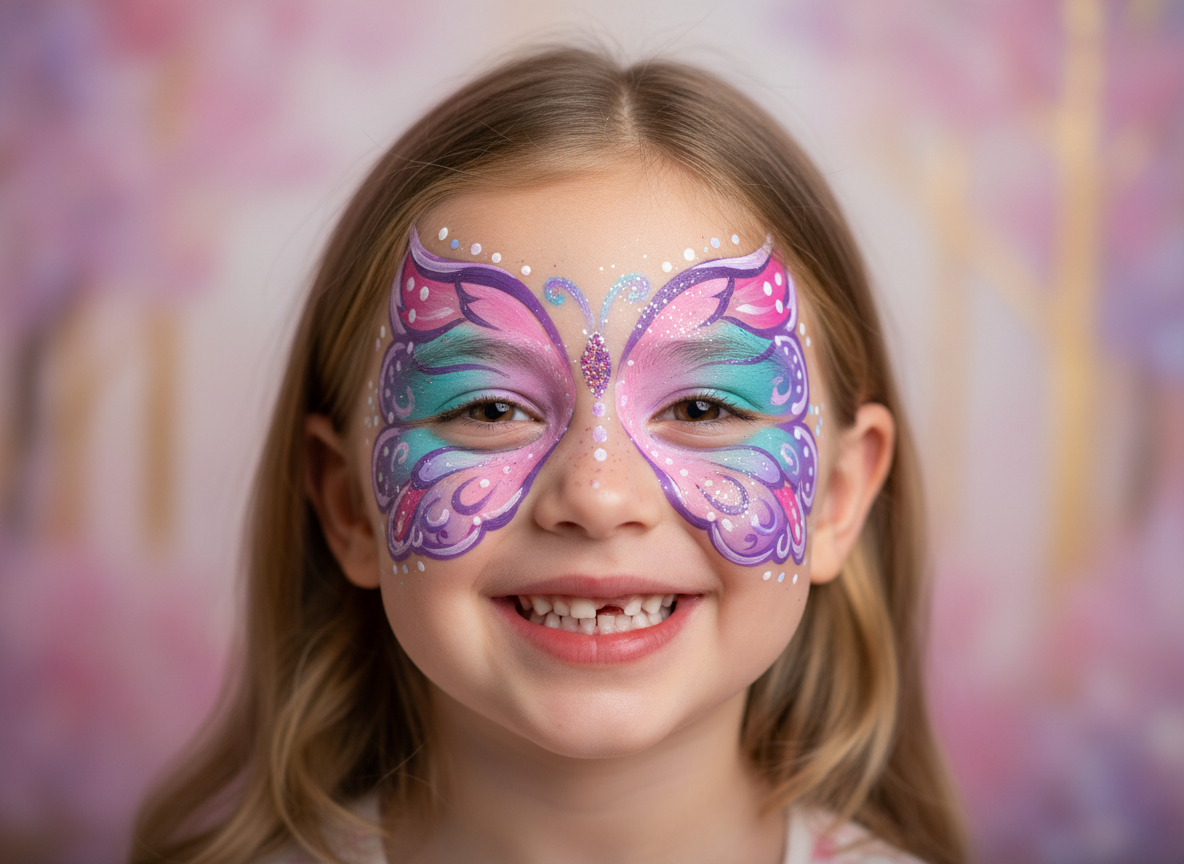 Kelebek Yüz Boyama - Pembe Kanatlar İstanbul