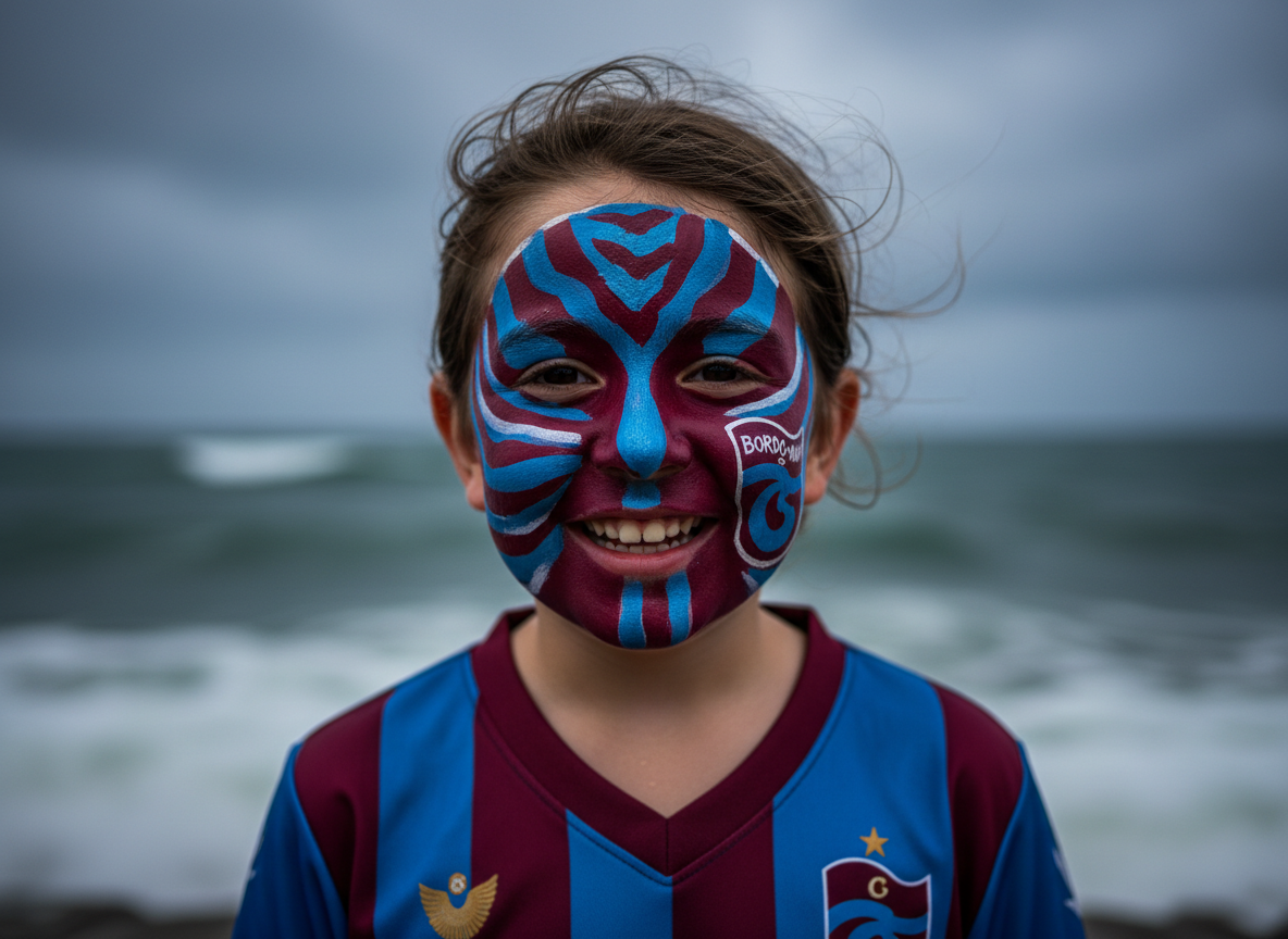 Trabzonspor Taraftar Yüz Boyama - Bordo Mavi Kaplan