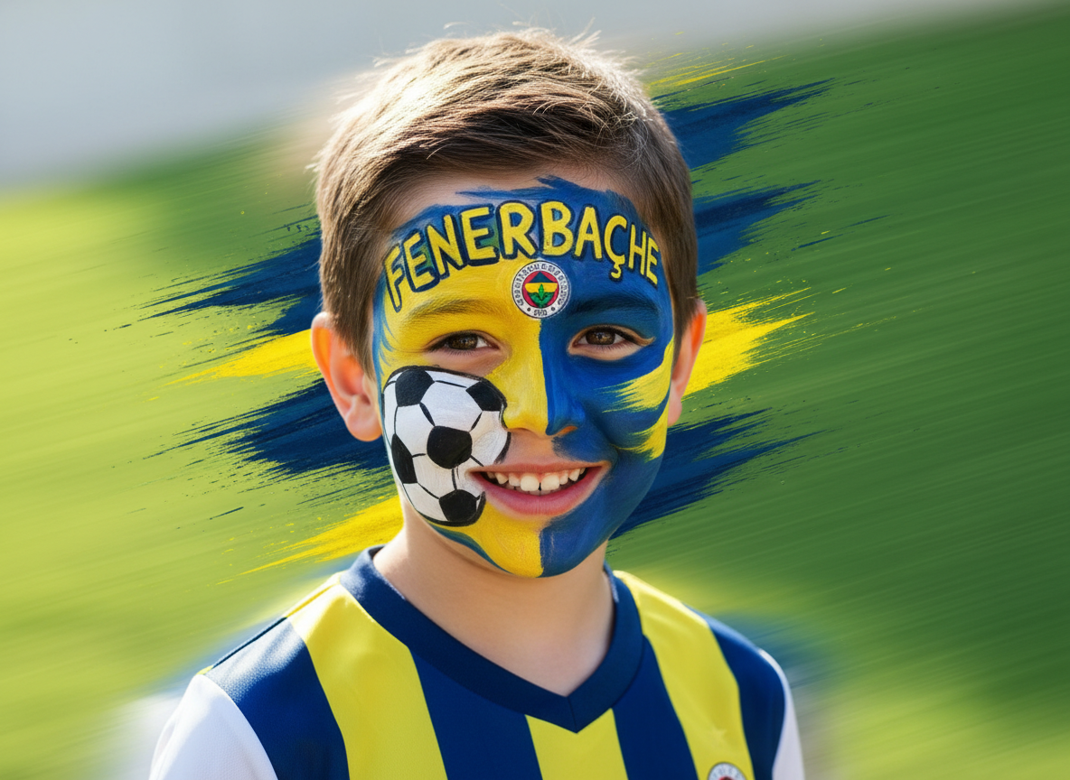 Futbolcu Yüz Boyama - Takım Renkleri Boyama