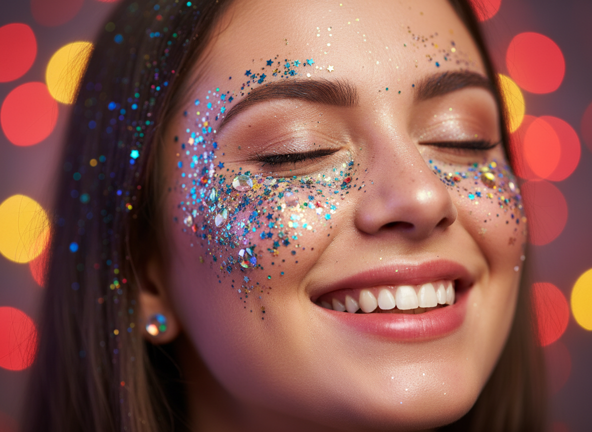 Glitter Yüz Boyama - Işıltılı Festival Makyajı