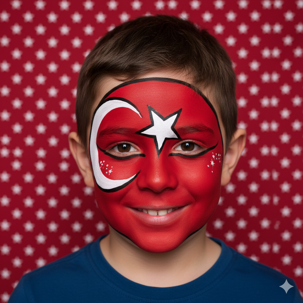 23 Nisan'da Yapılabilecek En Güzel Yüz Boyama Tasarımları