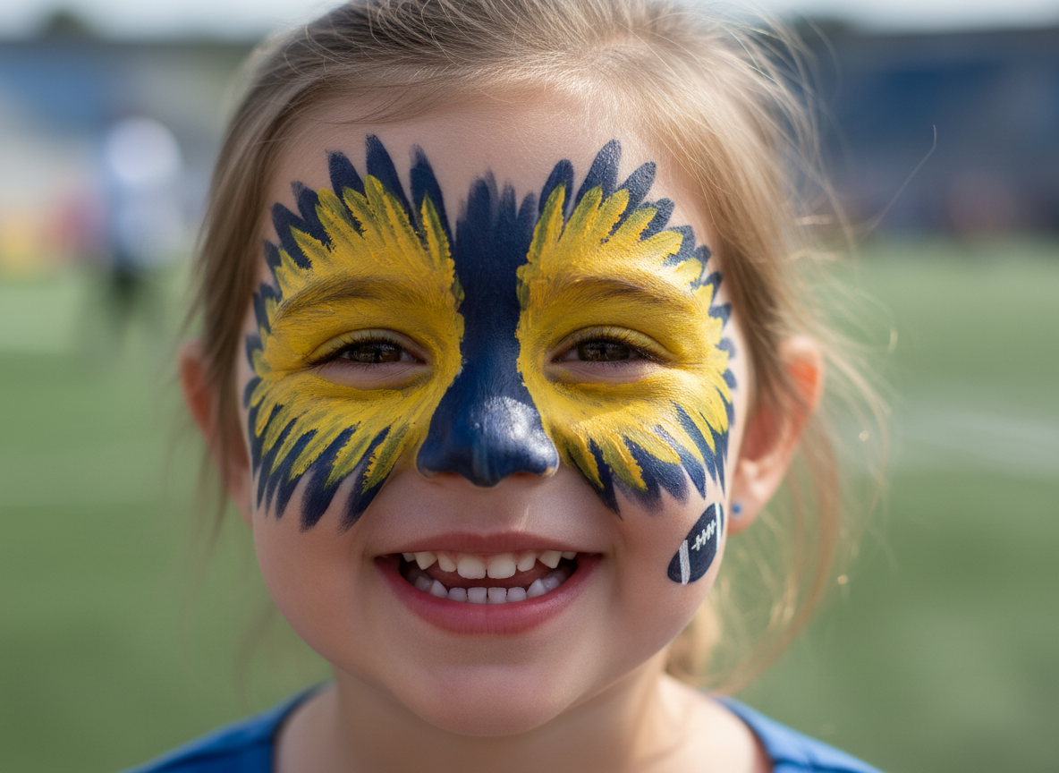 Fenerbahçe Taraftar Yüz Boyama - Sarı Lacivert Kanarya