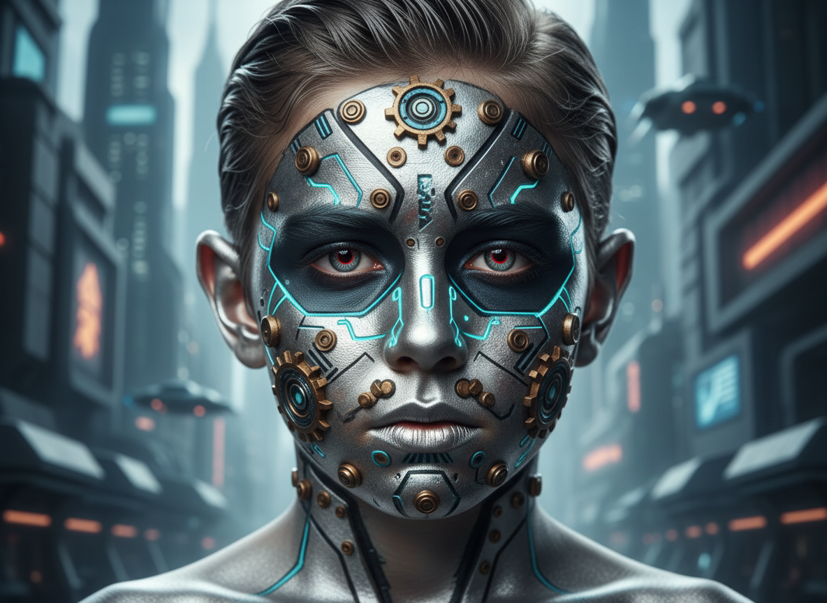 Robot Yüz Boyama - Mekanik Yüz Tasarımı