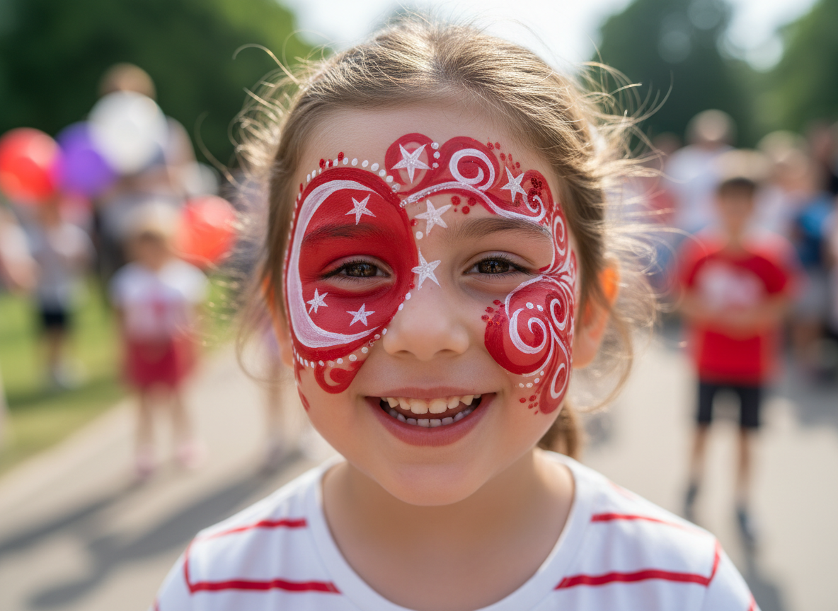 Ay Yıldız Yüz Boyama - 23 Nisan Çocuk Bayramı