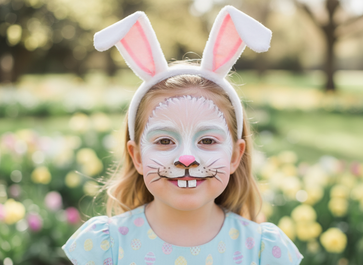 Tavşan Yüz Boyama - Uzun Kulaklı Tavşan